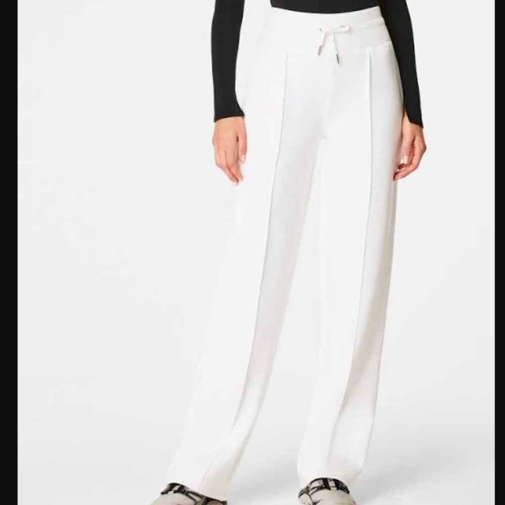 SPANX white AirEssentials Luxe Straight Leg Pants